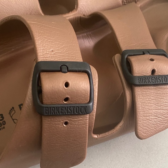 Birkenstock Brown Arizona Two-Strap Sandals with Black Buckles main image 5